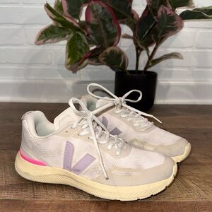 Veja Impala Engineered-Mesh Glaze Parme Women's White and Pink Sneakers